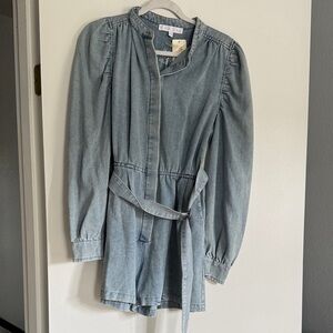 Karlie Light Blue Denim Romper with Belt
